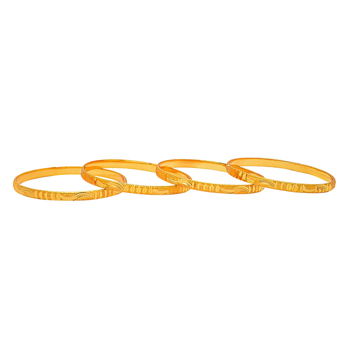 Fashion Gold Plated Traditional Designer Bangles for Women (Pack of 4) SJ_3423