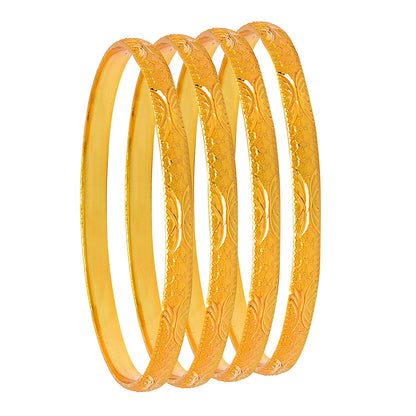 Shining Jewel Fashion Gold Plated Traditional Designer Bangles for Women (Pack of 4) SJ_3424