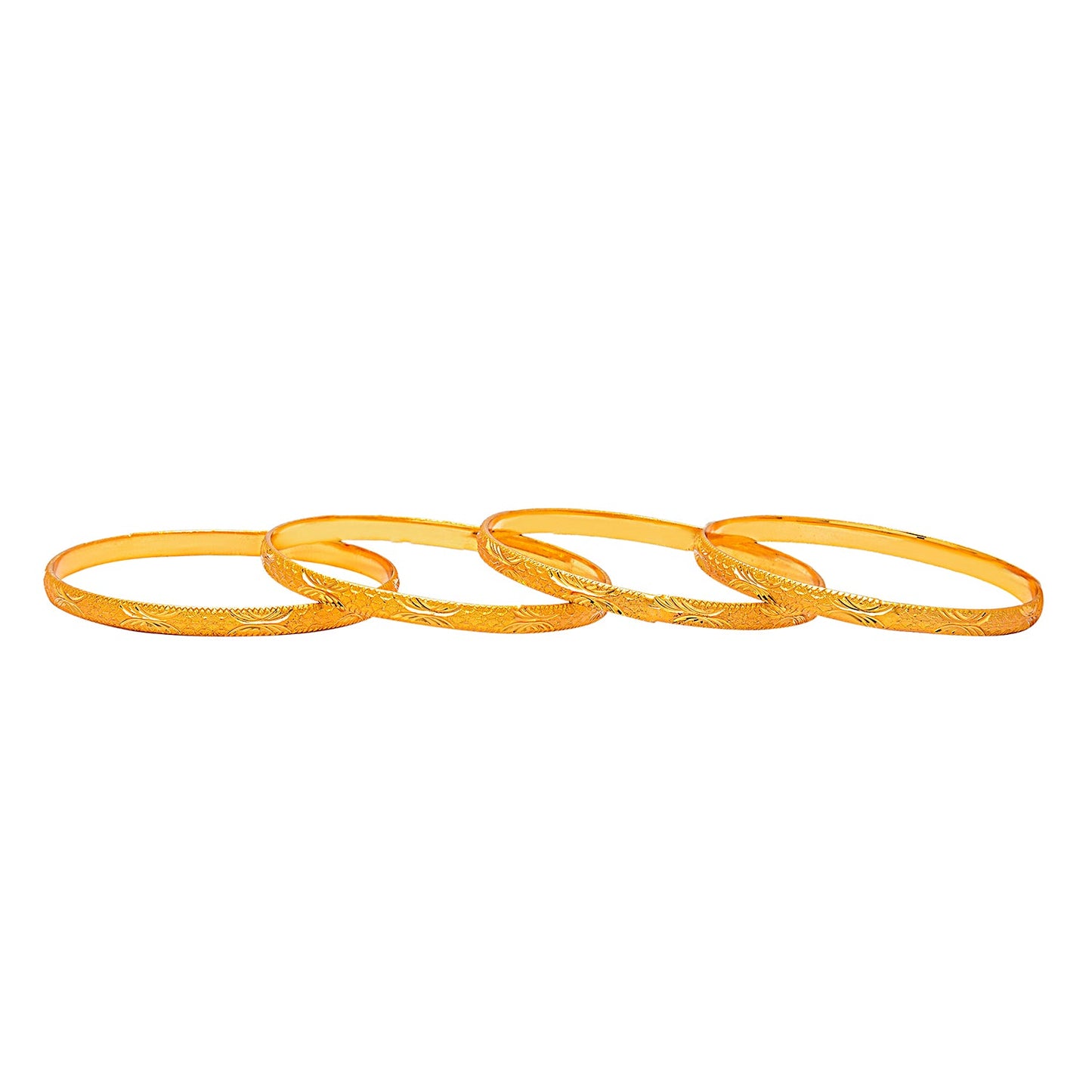 Fashion Gold Plated Traditional Designer Bangles for Women (Pack of 4) SJ_3424
