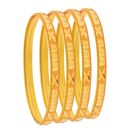 Shining Jewel Fashion Gold Plated Traditional Designer Bangles for Women (Pack of 4) SJ_3425