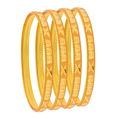 Fashion Gold Plated Traditional Designer Bangles for Women (Pack of 4) SJ_3425