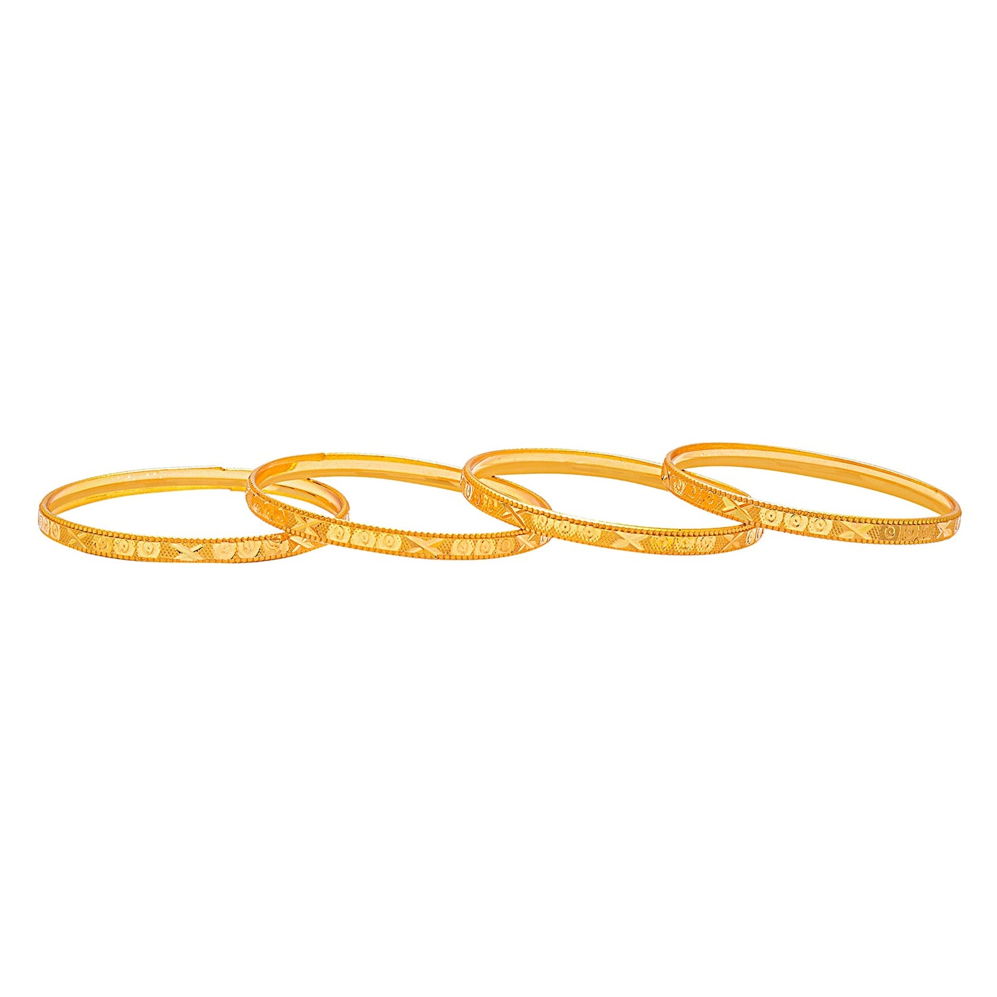 Fashion Gold Plated Traditional Designer Bangles for Women (Pack of 4) SJ_3425