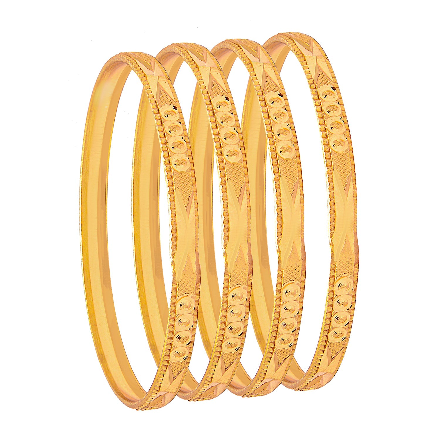 Fashion Gold Plated Traditional Designer Bangles for Women (Pack of 4) SJ_3426
