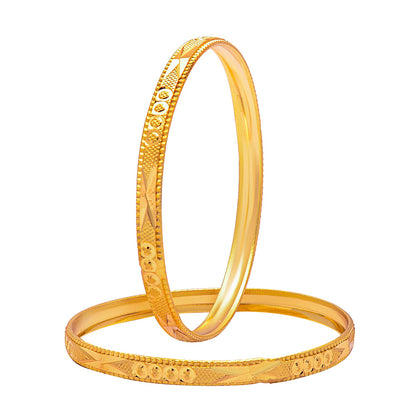 Fashion Gold Plated Traditional Designer Bangles for Women (Pack of 4) SJ_3426