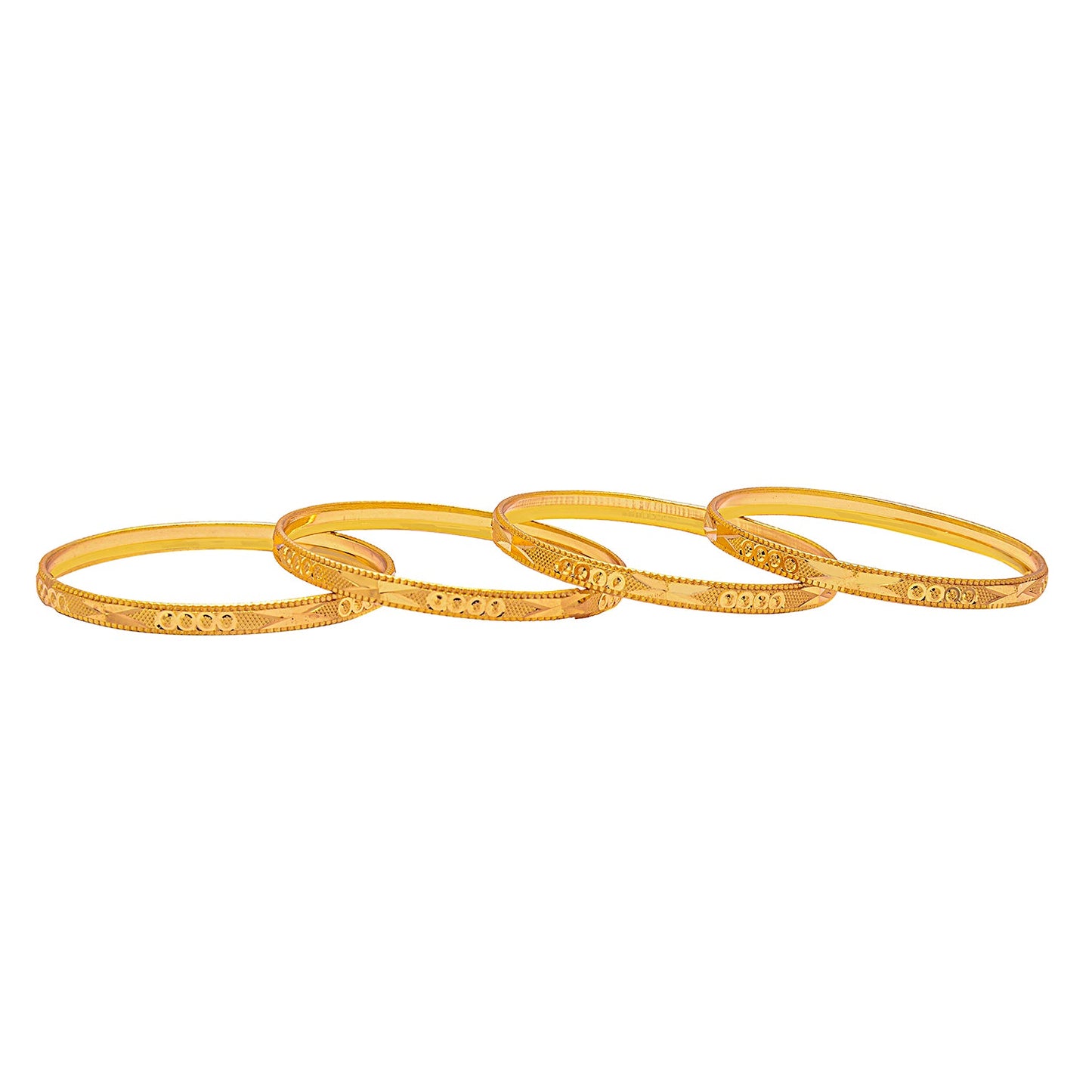 Fashion Gold Plated Traditional Designer Bangles for Women (Pack of 4) SJ_3426