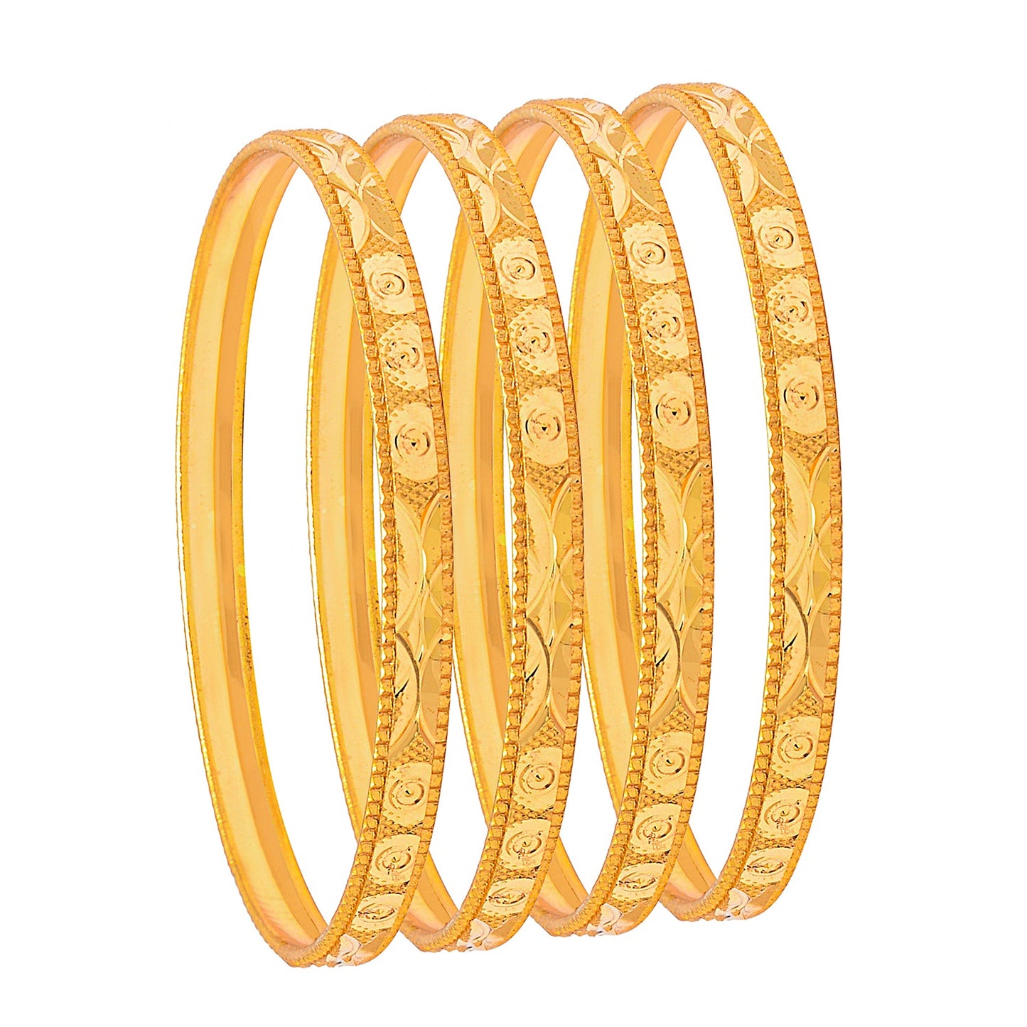 Fashion Gold Plated Traditional Designer Bangles for Women (Pack of 4) SJ_3427