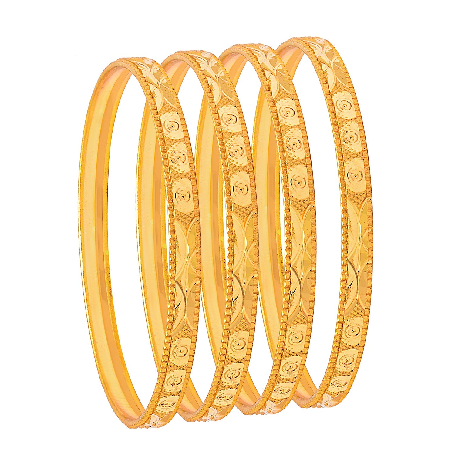 Fashion Gold Plated Traditional Designer Bangles for Women (Pack of 4) SJ_3427