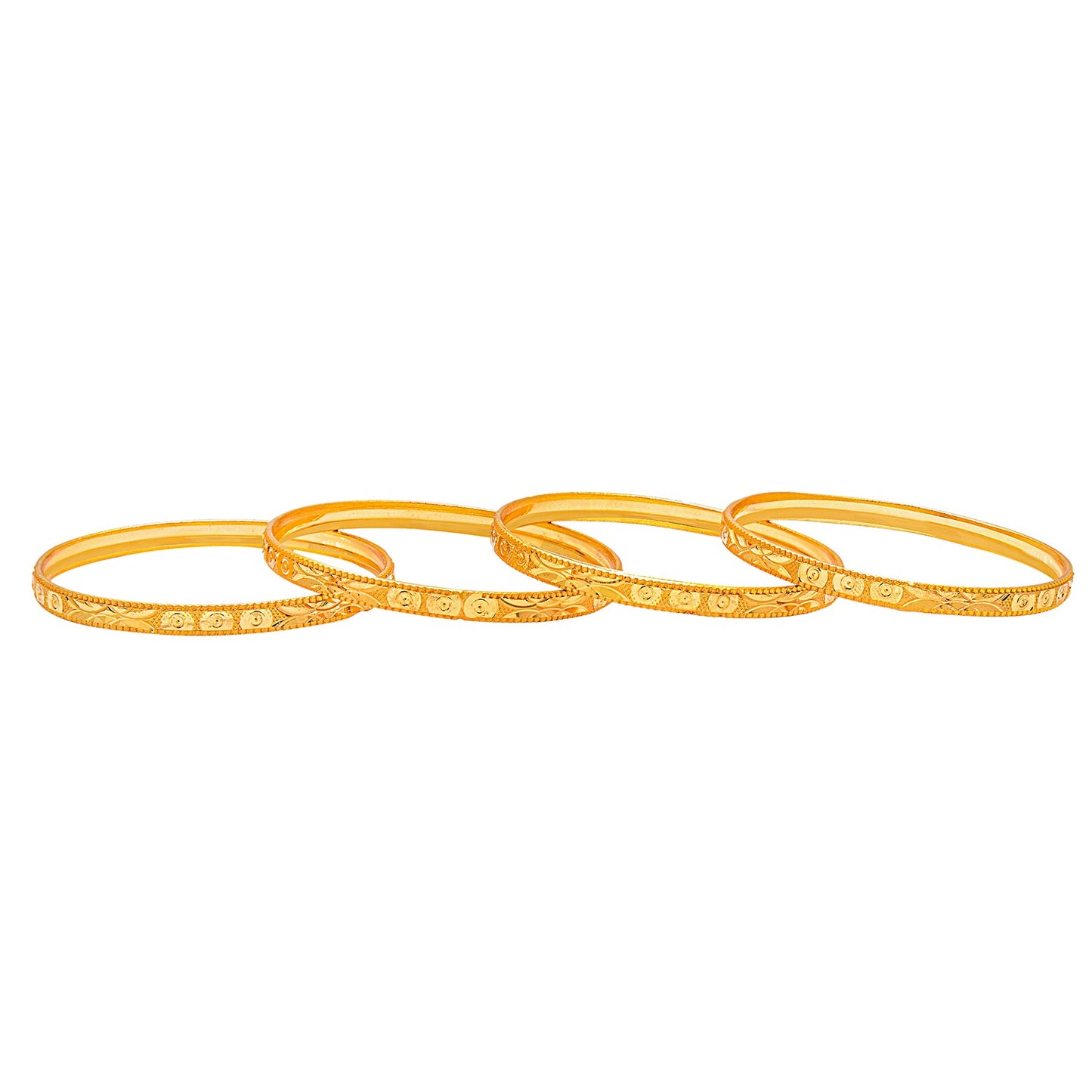 Fashion Gold Plated Traditional Designer Bangles for Women (Pack of 4) SJ_3427