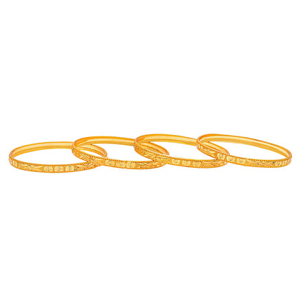 Fashion Gold Plated Traditional Designer Bangles for Women (Pack of 4) SJ_3427