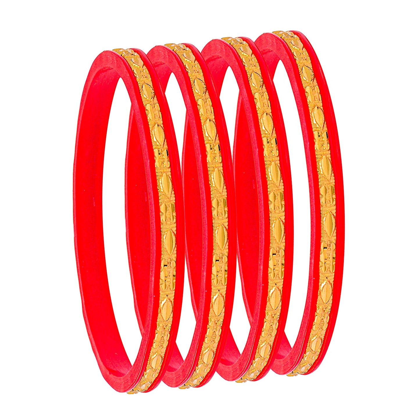 Fashion Gold Plated Traditional Designer Bangles for Women (Pack of 4) SJ_3428