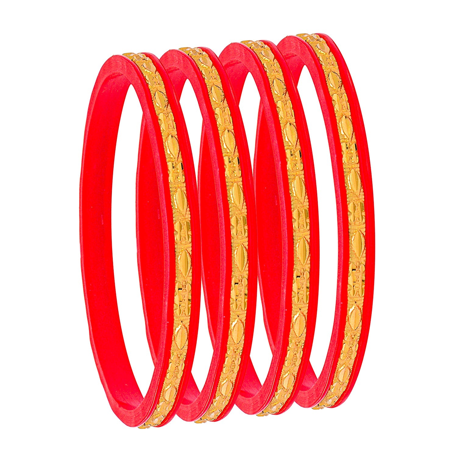 Fashion Gold Plated Traditional Designer Bangles for Women (Pack of 4) SJ_3428