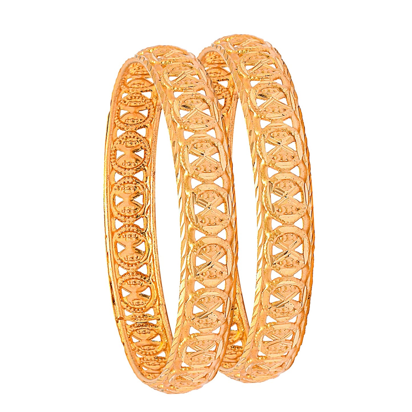 Fashion Gold Plated Traditional Designer Bangles for Women (Pack of 2) SJ_3429