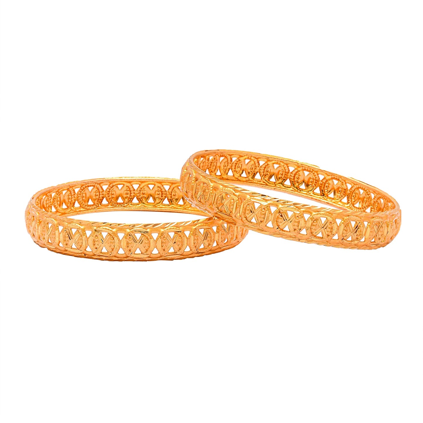 Fashion Gold Plated Traditional Designer Bangles for Women (Pack of 2) SJ_3429