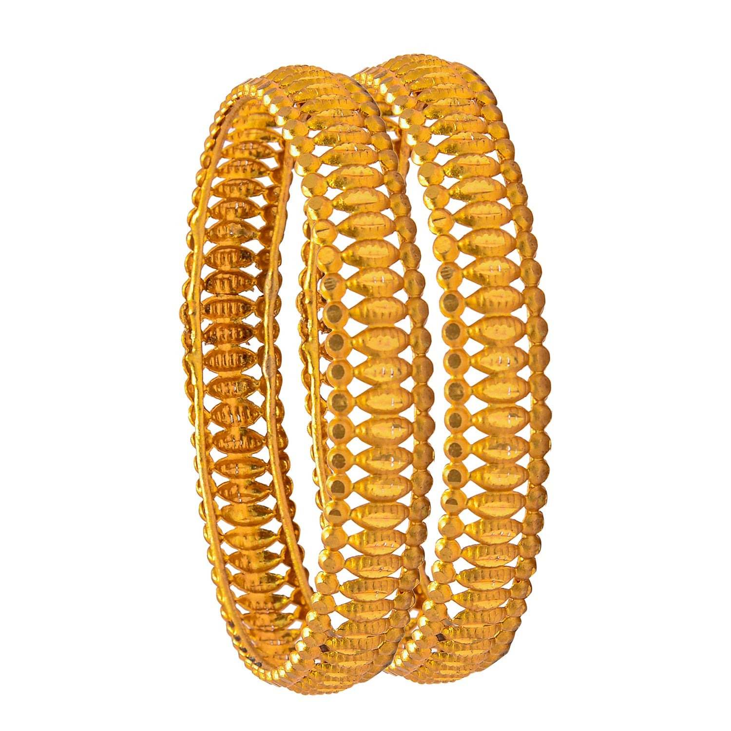 Fashion Gold Plated Traditional Designer Bangles for Women (Pack of 2) SJ_3430