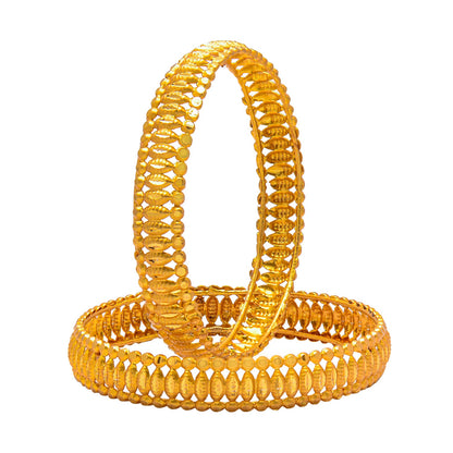 Fashion Gold Plated Traditional Designer Bangles for Women (Pack of 2) SJ_3430