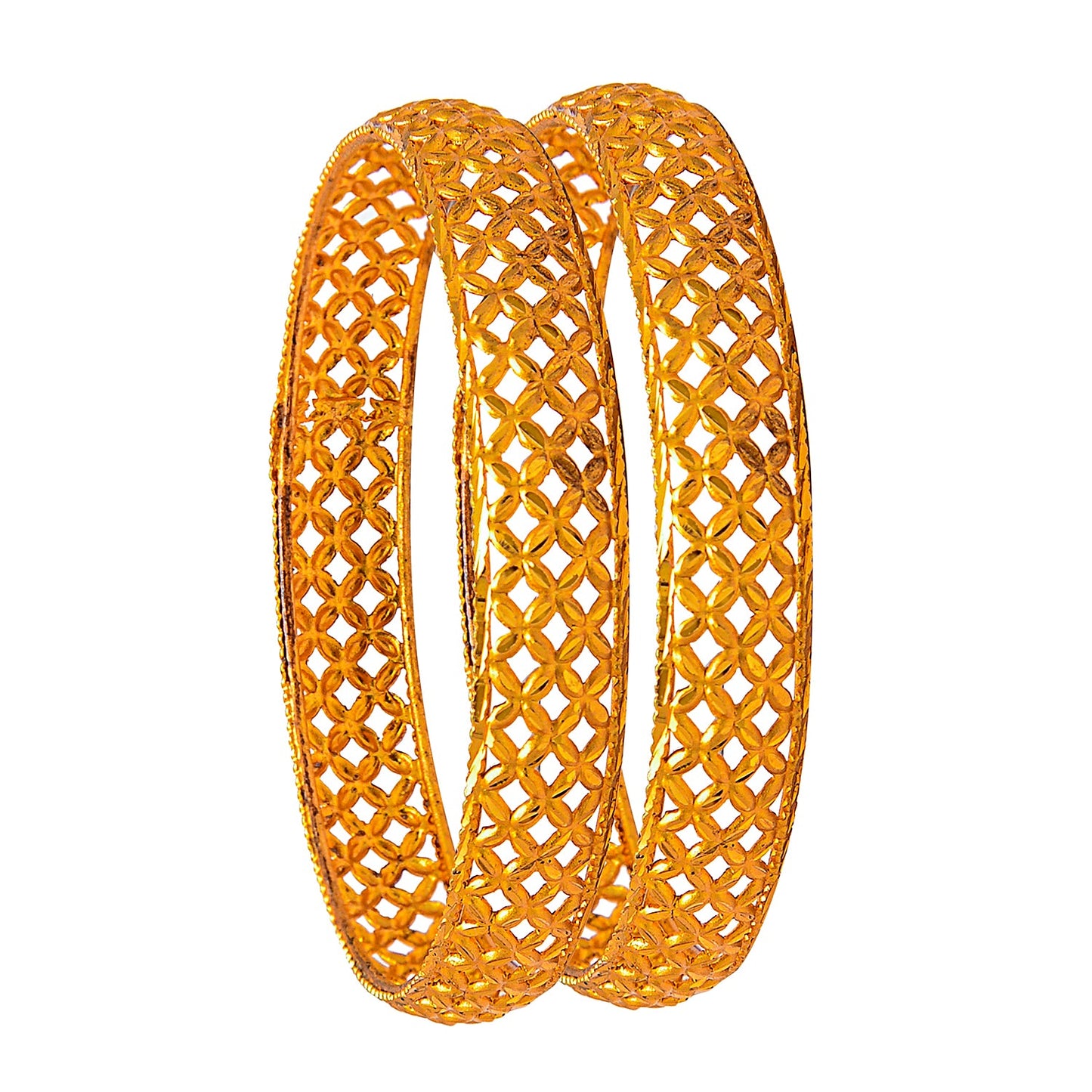 Fashion Gold Plated Traditional Designer Bangles for Women (Pack of 2) SJ_3431