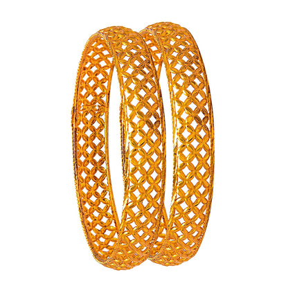 Fashion Gold Plated Traditional Designer Bangles for Women (Pack of 2) SJ_3431