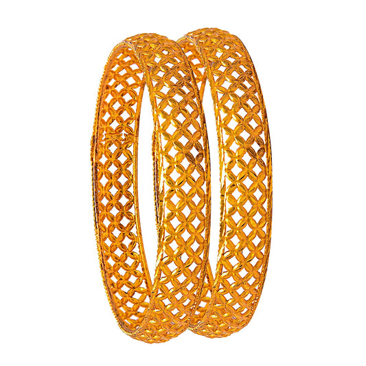 Fashion Gold Plated Traditional Designer Bangles for Women (Pack of 2) SJ_3431