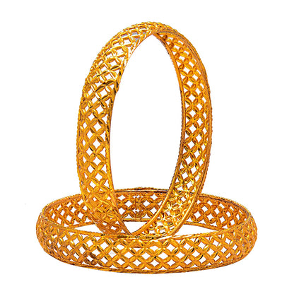 Fashion Gold Plated Traditional Designer Bangles for Women (Pack of 2) SJ_3431