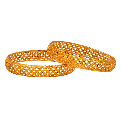 Fashion Gold Plated Traditional Designer Bangles for Women (Pack of 2) SJ_3431