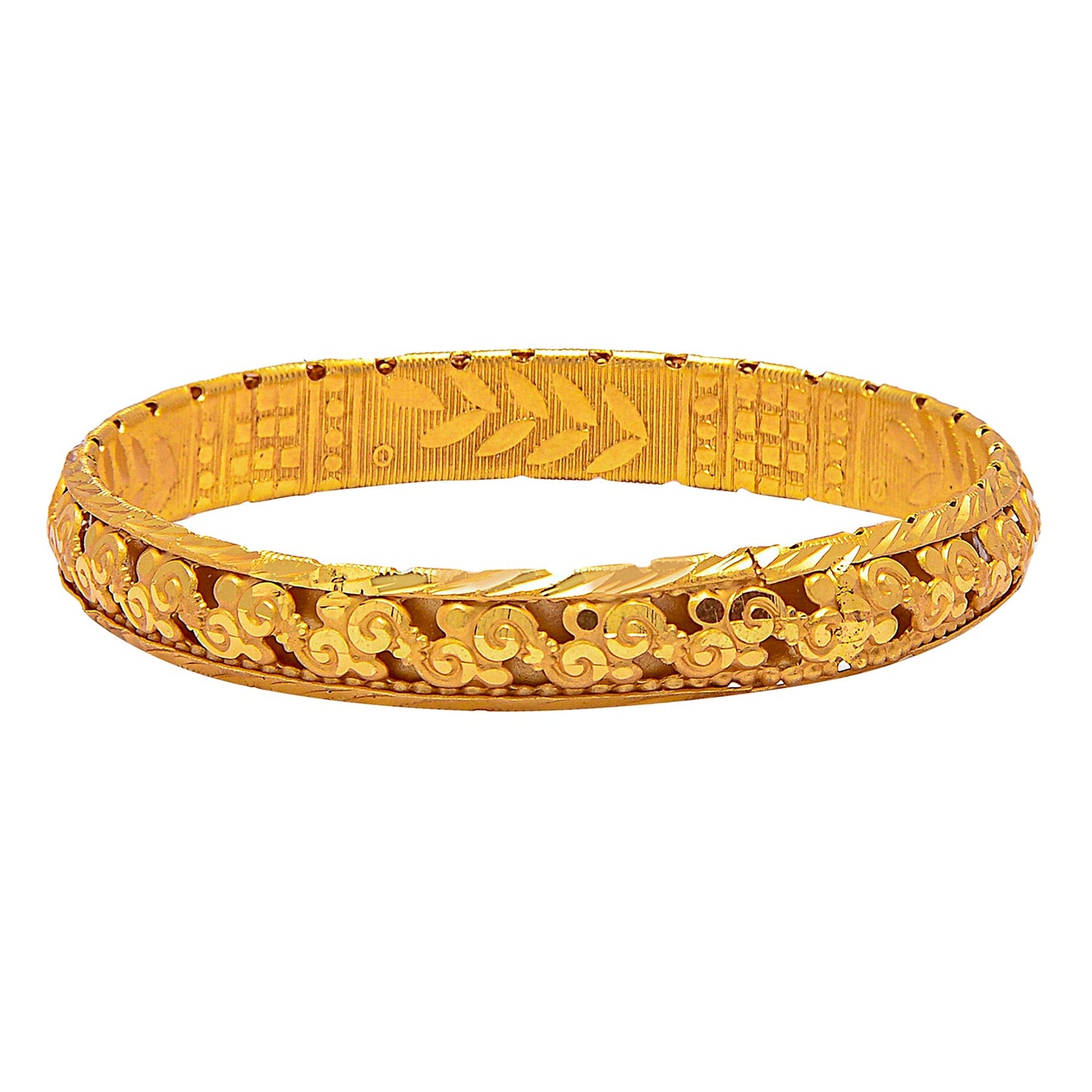 Fashion Gold Plated Traditional Designer Bangles for Women (Pack of 2) SJ_3432