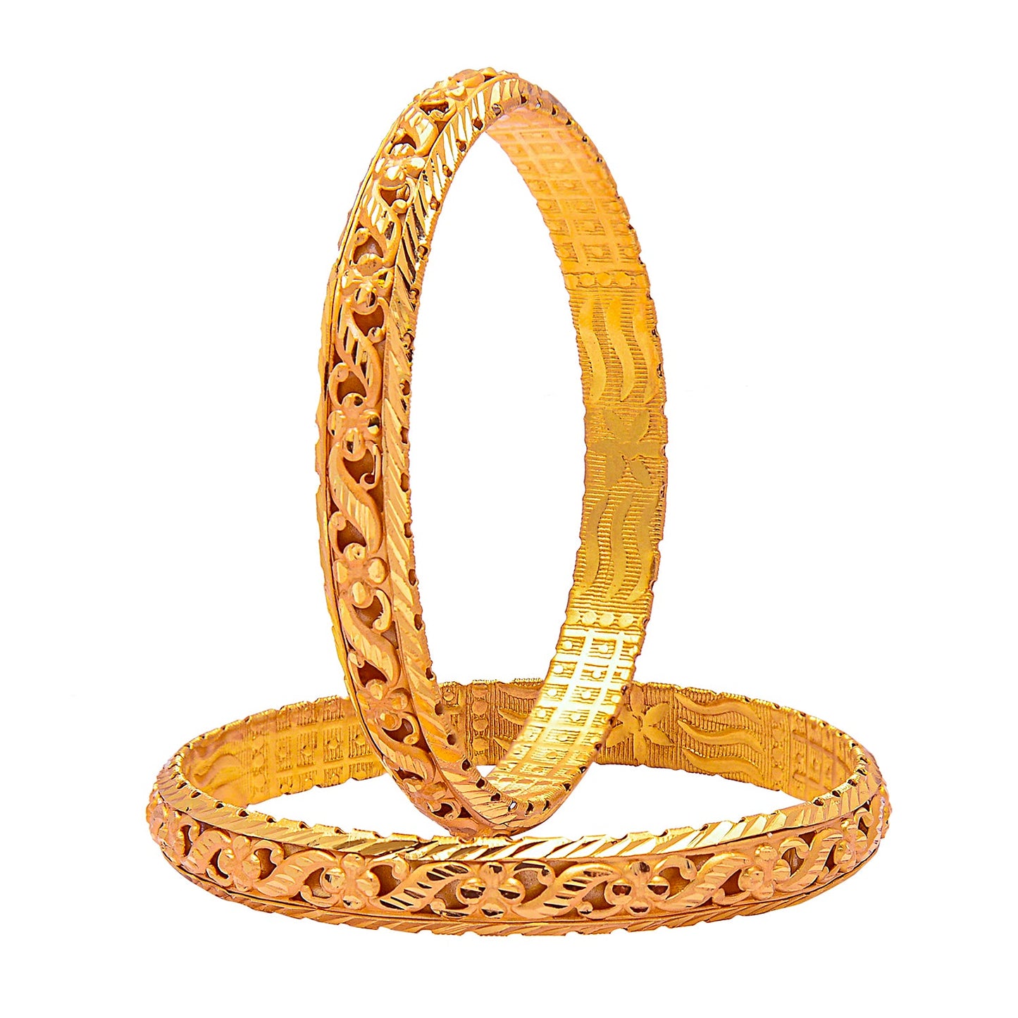 Fashion Gold Plated Traditional Designer Bangles for Women (Pack of 2) SJ_3433