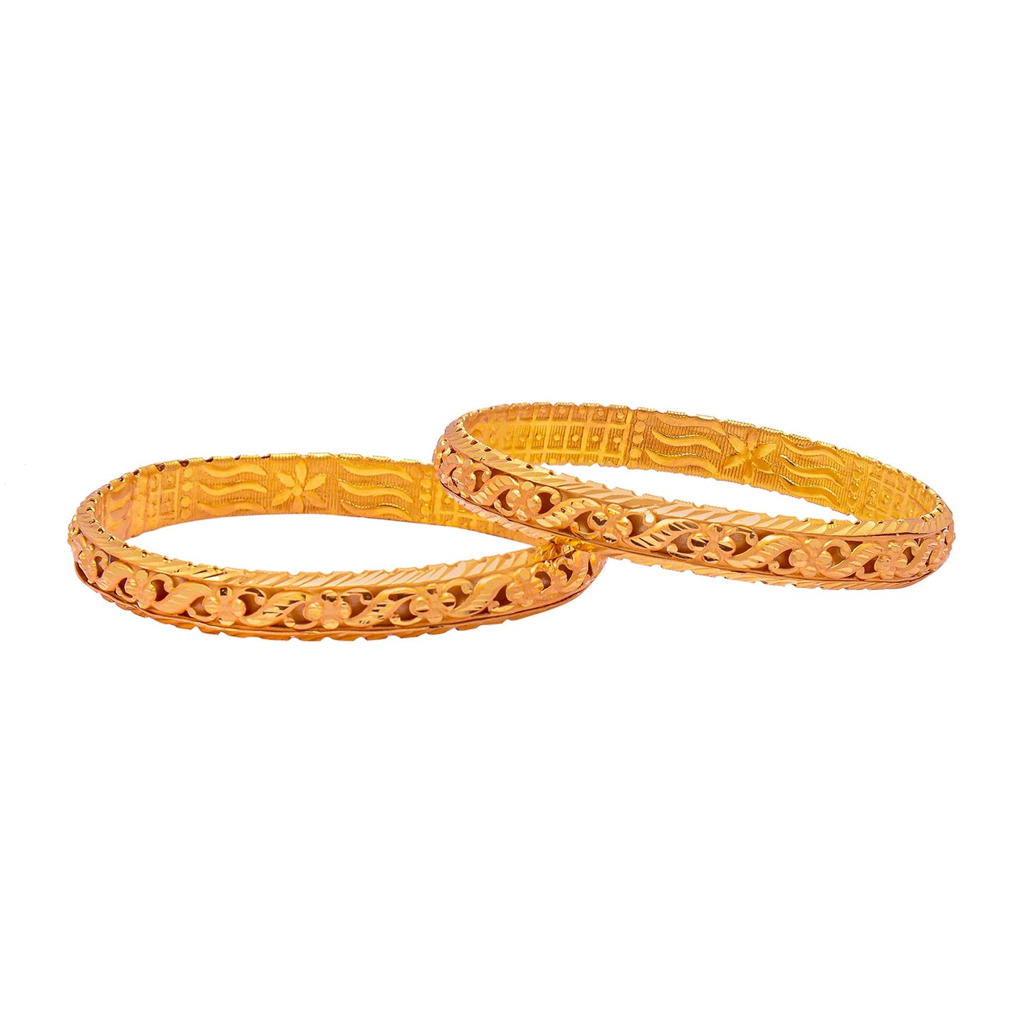 Fashion Gold Plated Traditional Designer Bangles for Women (Pack of 2) SJ_3433