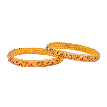 Fashion Gold Plated Traditional Designer Bangles for Women (Pack of 2) SJ_3433