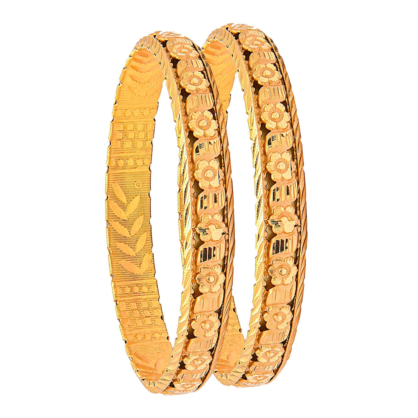 Fashion Gold Plated Traditional Designer Bangles for Women (Pack of 2) SJ_3434