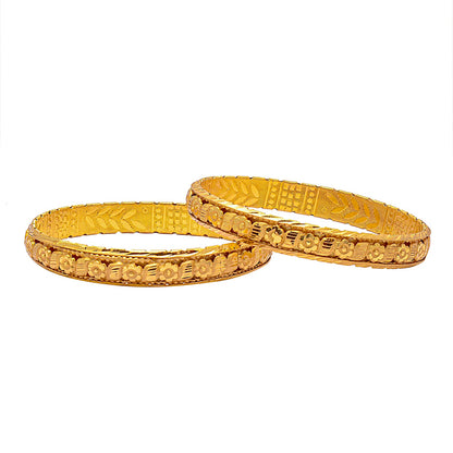 Fashion Gold Plated Traditional Designer Bangles for Women (Pack of 2) SJ_3434