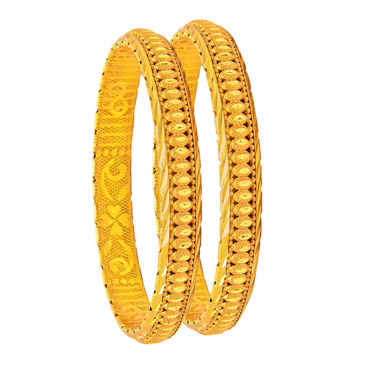 Shining Jewel Fashion Gold Plated Traditional Designer Bangles for Women (Pack of 2) SJ_3435