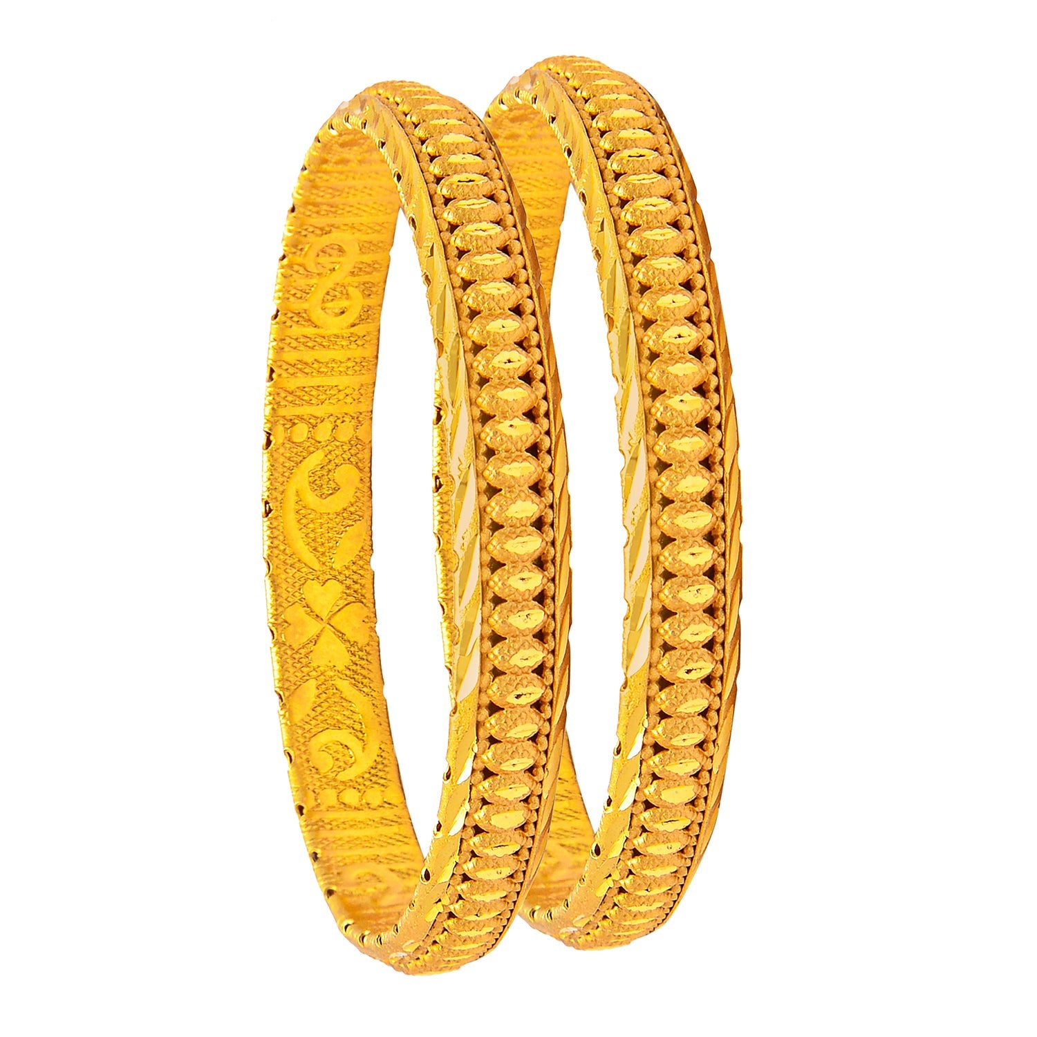 Fashion Gold Plated Traditional Designer Bangles for Women (Pack of 2) SJ_3435