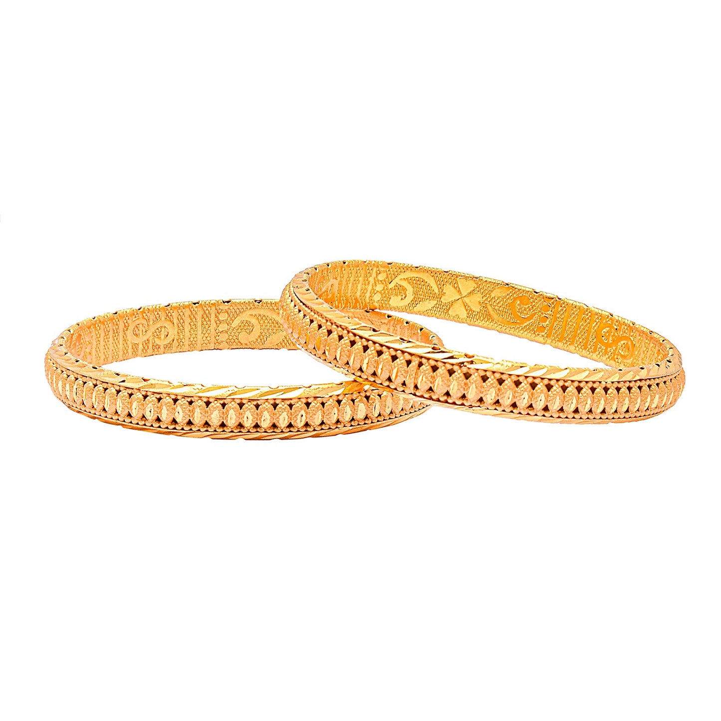 Shining Jewel Fashion Gold Plated Traditional Designer Bangles for Women (Pack of 2) SJ_3435
