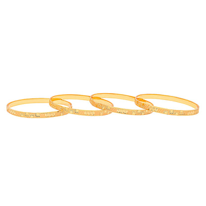 Fashion Gold Plated Traditional Designer Bangles for Women (Pack of 4) SJ_3436