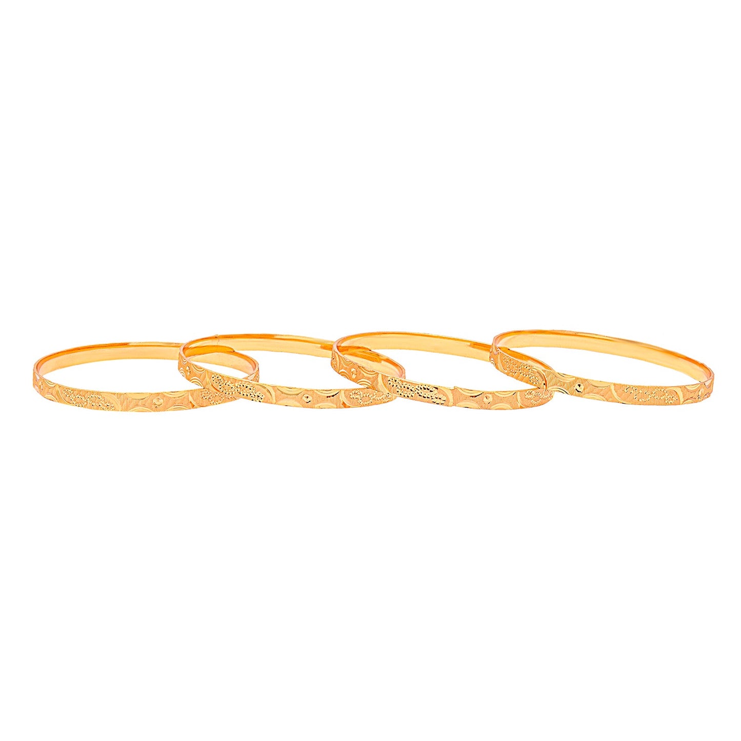 Fashion Gold Plated Traditional Designer Bangles for Women (Pack of 4) SJ_3437