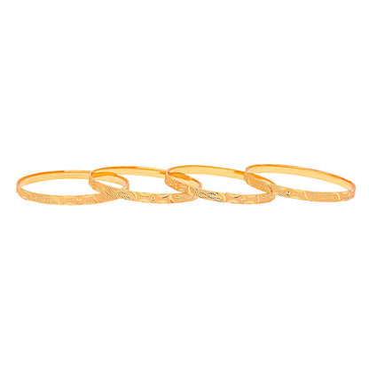Fashion Gold Plated Traditional Designer Bangles for Women (Pack of 4) SJ_3437