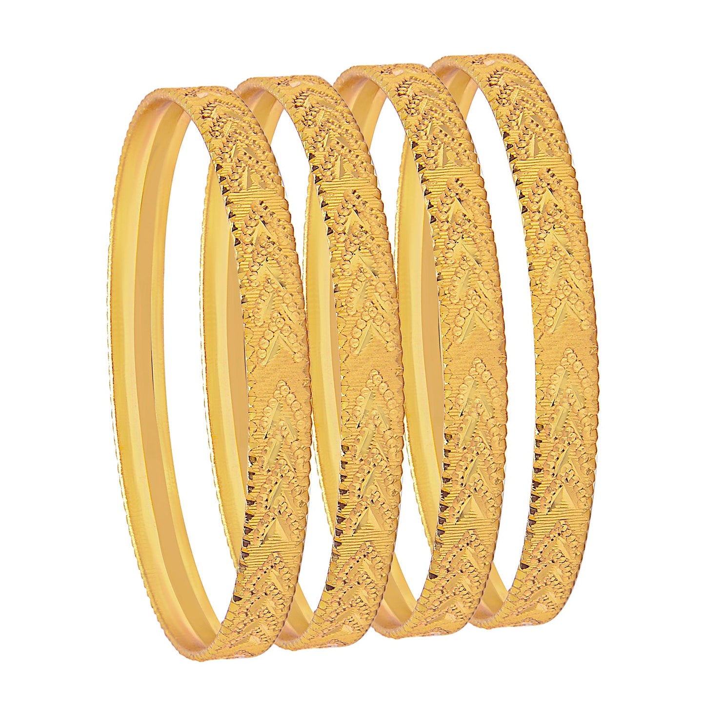 Fashion Gold Plated Traditional Designer Bangles for Women (Pack of 4) SJ_3438