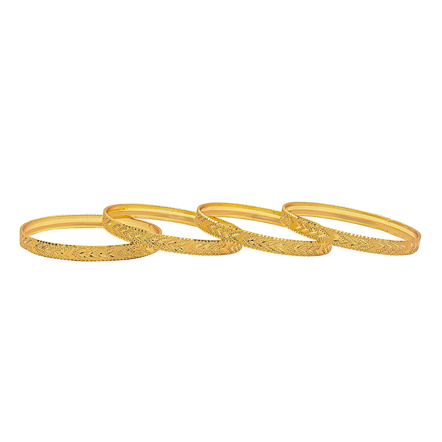 Fashion Gold Plated Traditional Designer Bangles for Women (Pack of 4) SJ_3438