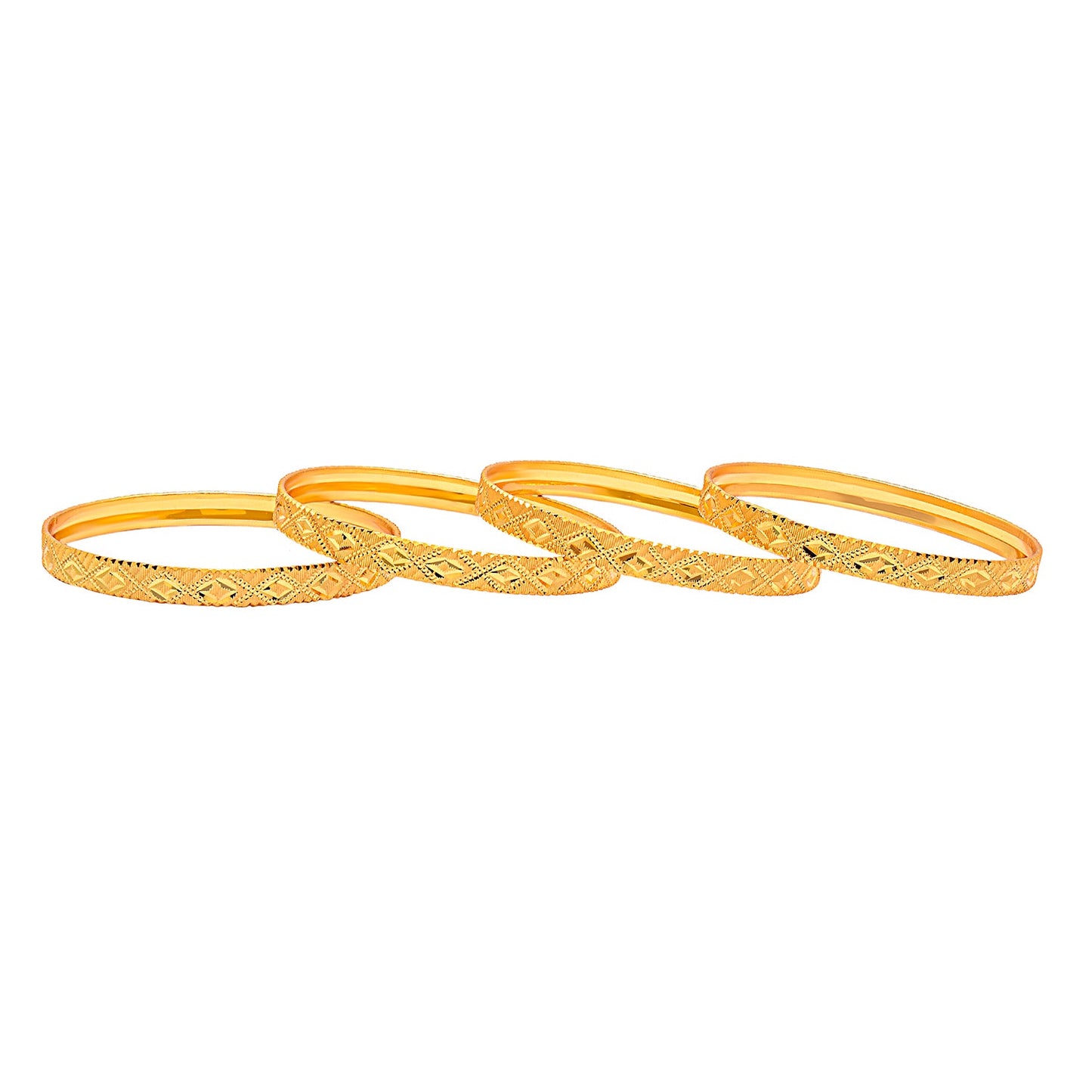 Fashion Gold Plated Traditional Designer Bangles for Women (Pack of 4) SJ_3439