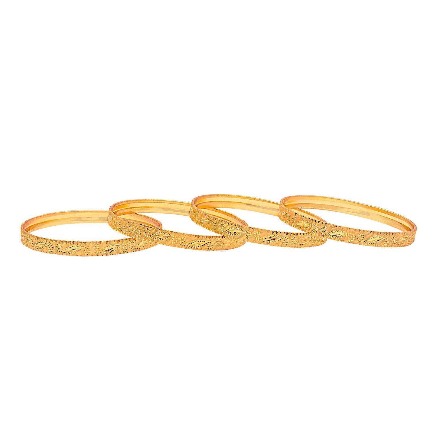 Fashion Gold Plated Traditional Designer Bangles for Women (Pack of 4) SJ_3440