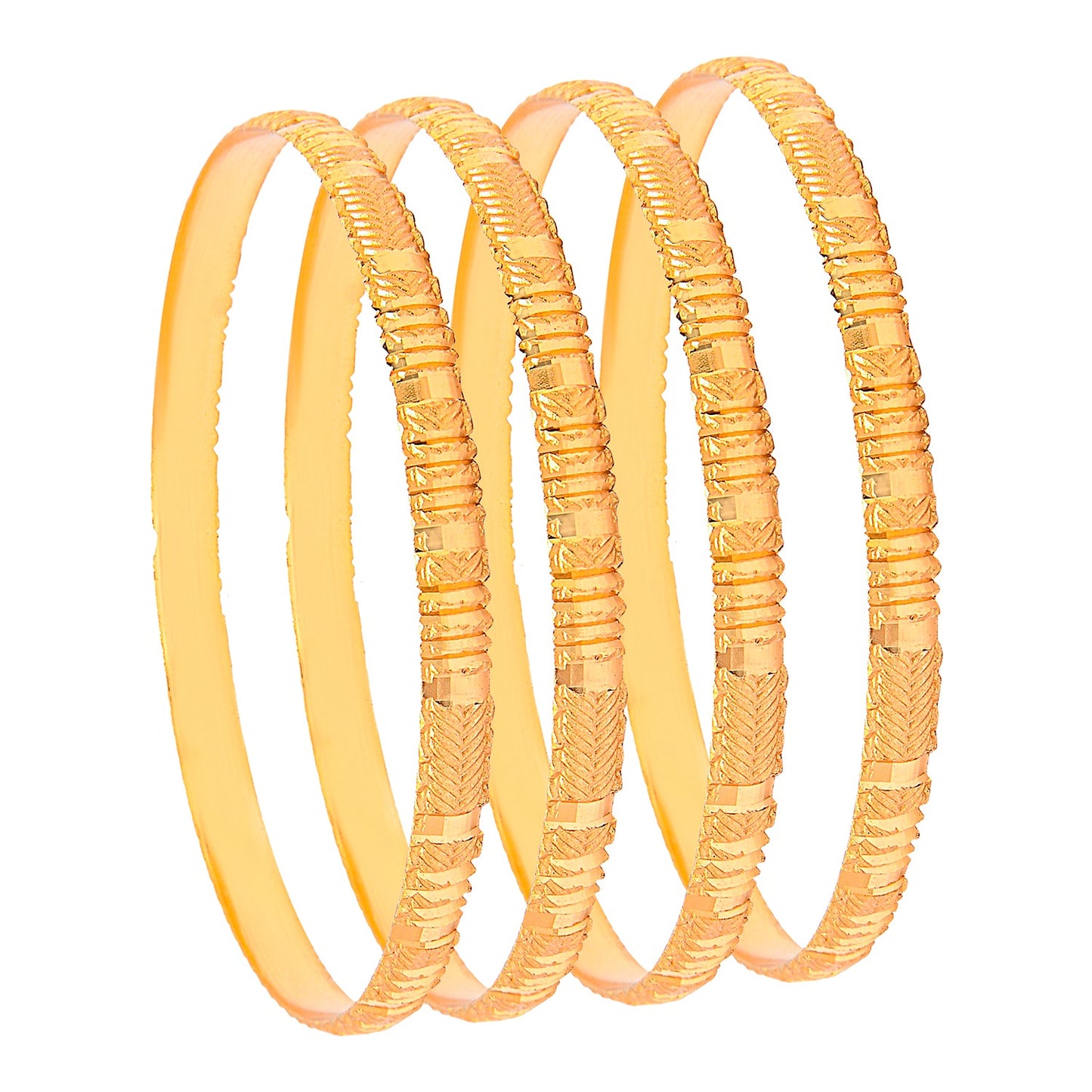 Fashion Gold Plated Traditional Designer Bangles for Women (Pack of 4) SJ_3441