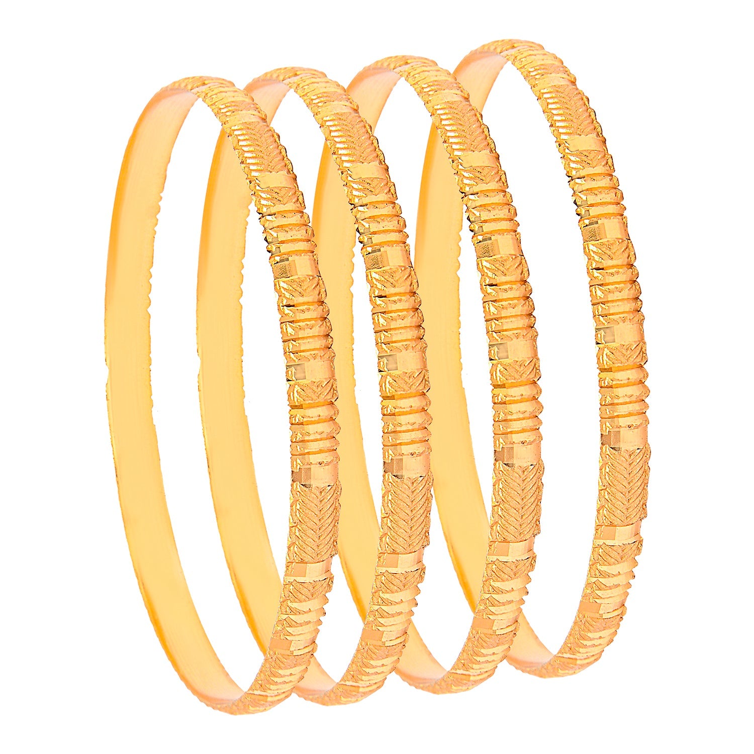 Fashion Gold Plated Traditional Designer Bangles for Women (Pack of 4) SJ_3441