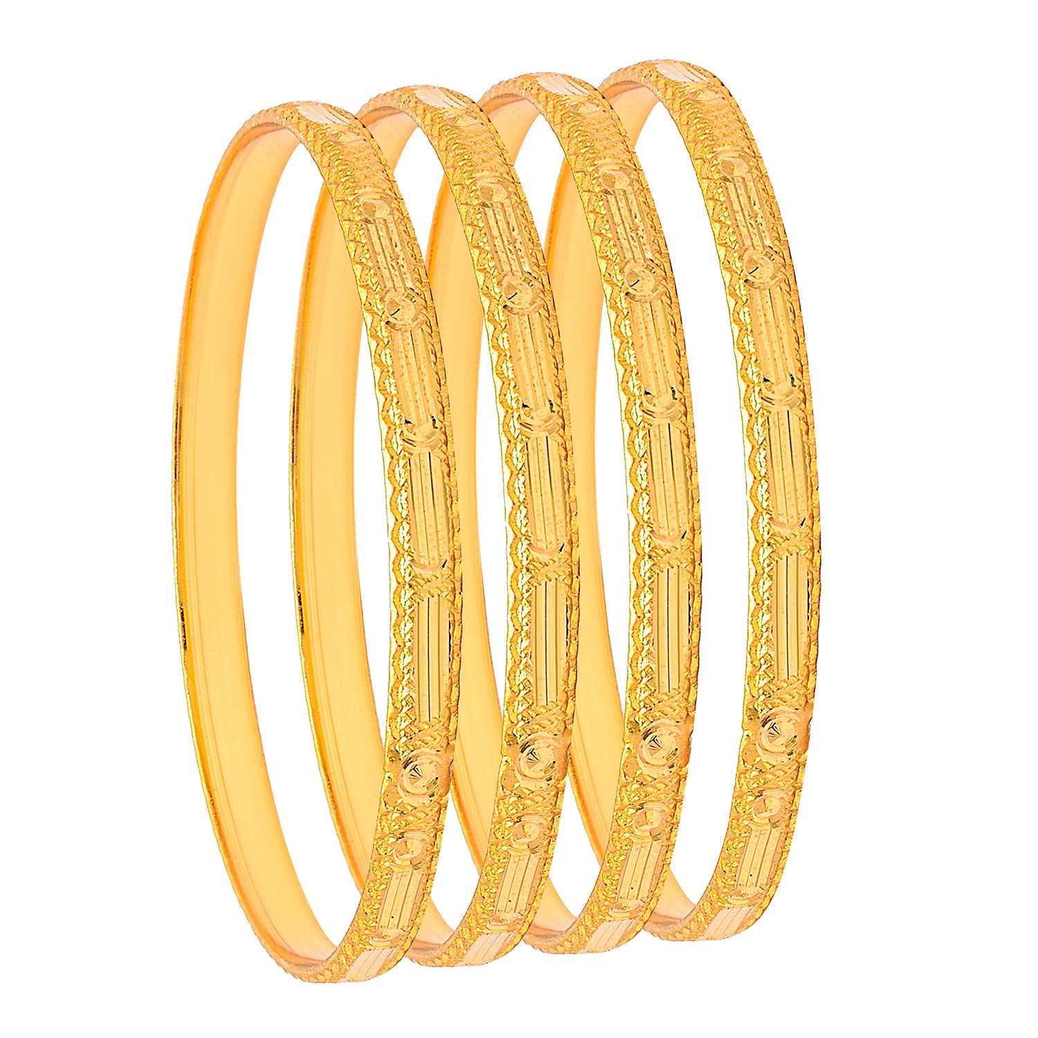 Fashion Gold Plated Traditional Designer Bangles for Women (Pack of 4) SJ_3442