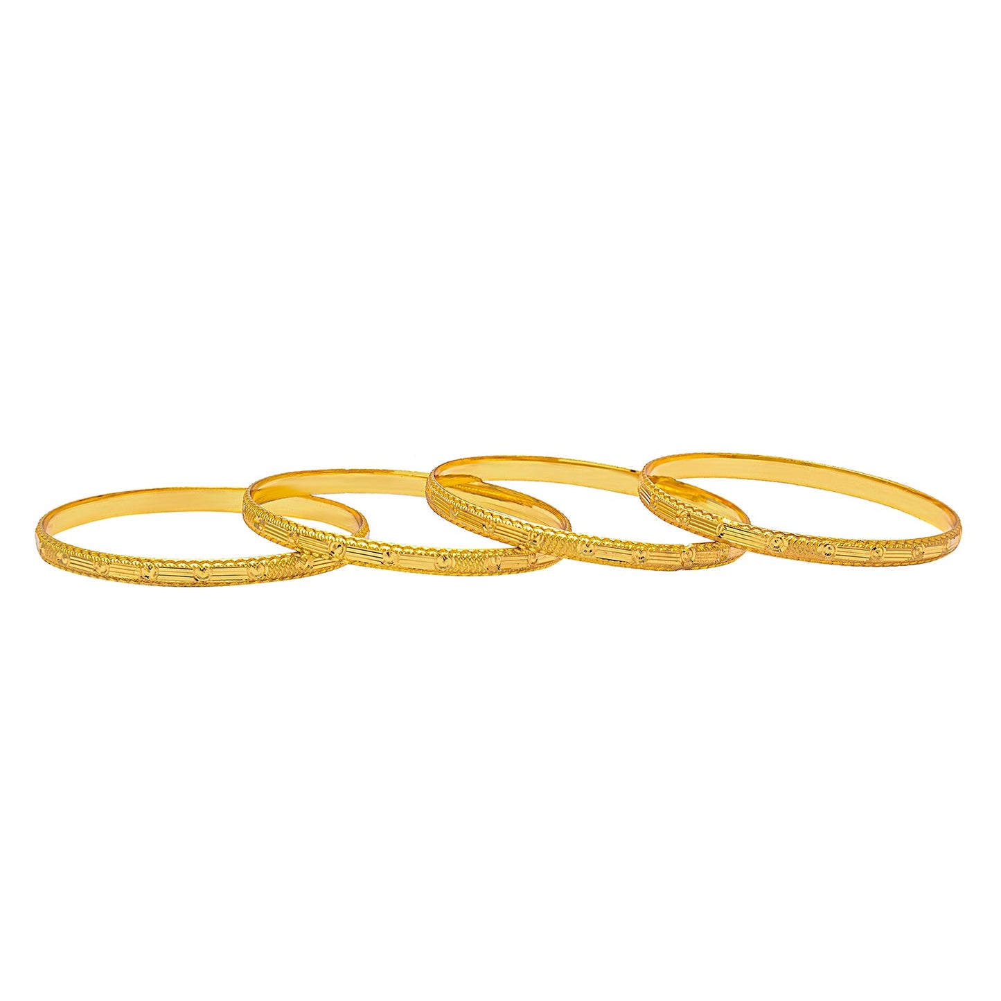 Fashion Gold Plated Traditional Designer Bangles for Women (Pack of 4) SJ_3442