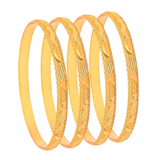 Shining Jewel Fashion Gold Plated Traditional Designer Bangles for Women (Pack of 4) SJ_3443