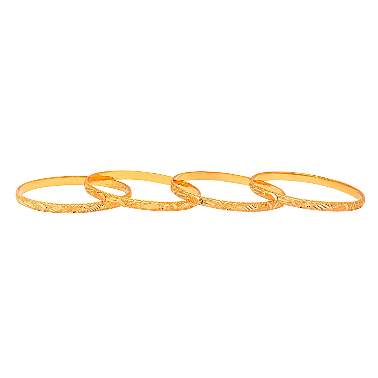 Fashion Gold Plated Traditional Designer Bangles for Women (Pack of 4) SJ_3443