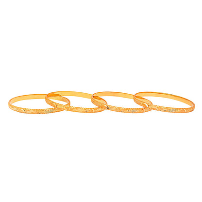 Fashion Gold Plated Traditional Designer Bangles for Women (Pack of 4) SJ_3443