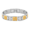 Shining Jewel Gold & Silver Plated Healing and Adjustable Bracelet for Men (SJ_3446_GS)