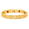 Shining Jewel Gold Healing and Powerful Rudraksha Shiva Adjustable Bracelet for Men (SJ_3447_G)