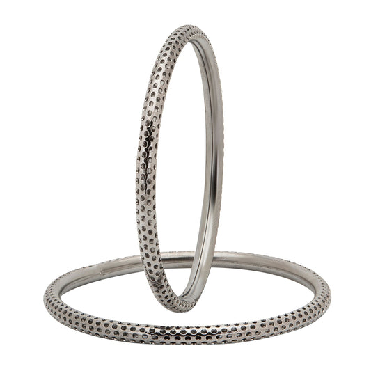 Shining Jewel Casual & Western Style Metal Fashionable Antique Gold Bangles for Girls and Women (Pack of 2) (SJ_3448_2.10_AS)